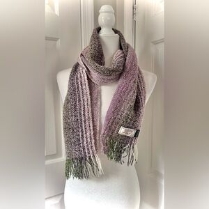 Mucros Weavers Purple and Green Made in Ireland Knit Scarf